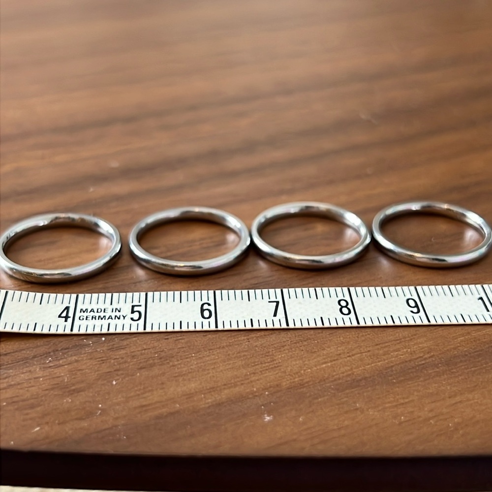 Thin Stainless Steel Silver Rings Size 6
